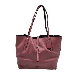 Coach Pink Glittery Polished Pebbled Leather Market Tote Bag And Wallet 12077